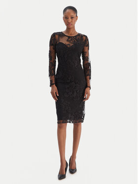 Rinascimento Rinascimento Коктейлна рокля CFC0126401003 Черен Slim Fit