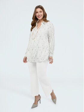 Fiorella Rubino Fiorella Rubino Spodnie materiałowe P626L002327N011 Biały Flare Fit