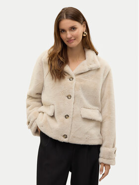 Vero Moda Vero Moda Futro Sonjaeva 10310303 Beżowy Regular Fit
