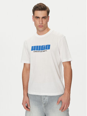HUGO HUGO Tricou Newromi 50542934 Alb Regular Fit