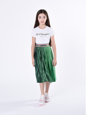 Karl Lagerfeld Kids Karl Lagerfeld Kids Spódnica plisowana Z13094 D Zielony Regular Fit