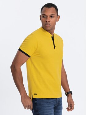 Ombre Ombre T-Shirt OM-TSCT-0156 Żółty Regular Fit