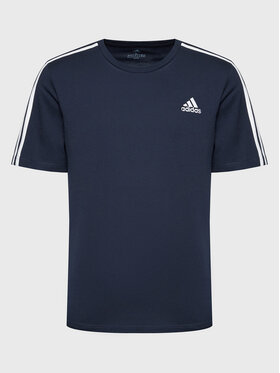 adidas adidas Marškinėliai Essentials 3-Stripes GL3734 Tamsiai mėlyna Regular Fit