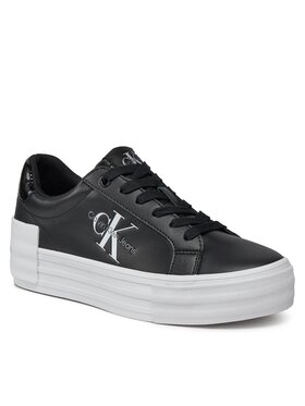 Calvin Klein Jeans Calvin Klein Jeans Снікерcи Bold Vulc Flatf Low Lace Lth Ml YW0YW01294 Чорний