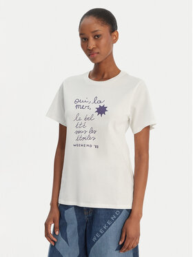 Weekend Max Mara Weekend Max Mara Tricou Pantera 2615971032 Alb Regular Fit
