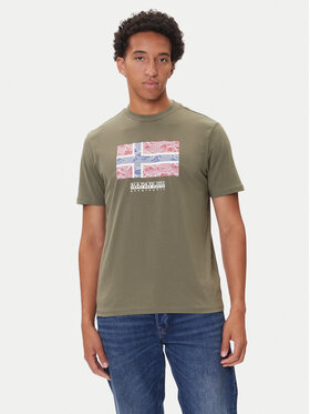 Napapijri Napapijri Tricou S-Drapeau Ss NP0A891K Kaki Regular Fit