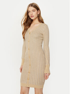Guess Guess Rochie tricotată W5RK09 Z3KT0 Bej Bodycon Fit