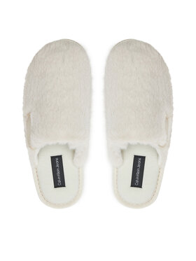 Calvin Klein Jeans Copati Hotel Slipper Fur After Glow YW0YW01593 Écru