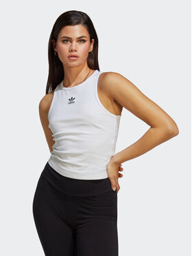 adidas adidas T-krekls Adicolor Essentials Rib Tank Top IB9111 Balts Slim Fit