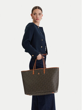 Tommy Hilfiger Tommy Hilfiger Handtasche Th Monoplay Maxi Tote Le AW0AW18850 Schwarz