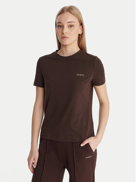 Guess Guess T-shirt V6RI07 J1314 Smeđa Regular Fit