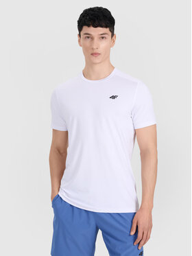 4F 4F Funkčné tričko 4FWMM00TFTSM1830-10S Biela Regular Fit