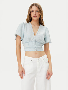 Guess Guess Bluză W5GH82 D5N81 Albastru celest Regular Fit