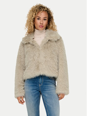 ONLY ONLY Кожено палто Manny 15322406 Бежов Regular Fit
