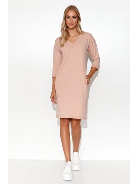 Makadamia Makadamia Sukienka codzienna M779 Różowy Comfort Fit