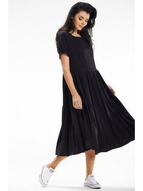 Awama Awama Sukienka letnia A639 Czarny Basic Fit