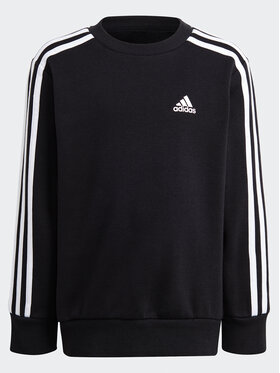 adidas adidas Pulóver Essentials 3-Stripes Crewneck Sweatshirt IC9134 Fekete Regular Fit