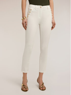 Motivi Motivi Spodnie materiałowe P709Q004494N011 Biały Slim Fit