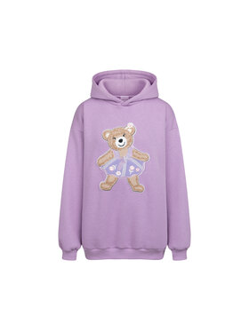 Bejbi Story Bejbi Story Bluza Bluza oversize Margaret Teddy dla mamy i taty z kapturem Fioletowy Oversize
