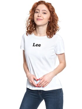 Lee Lee T-Shirt LOGO T Biały Slim Fit
