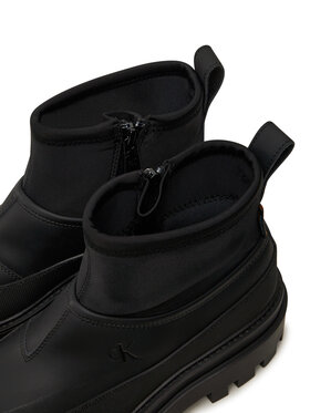 Calvin Klein Jeans Gumijasti škornji Flatform Rainboot Low Mg R YW0YW01560 Črna