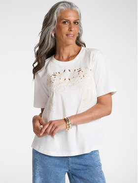 Elena Mirò Elena Mirò T-Shirt G348Z000560N011 Biały Regular Fit