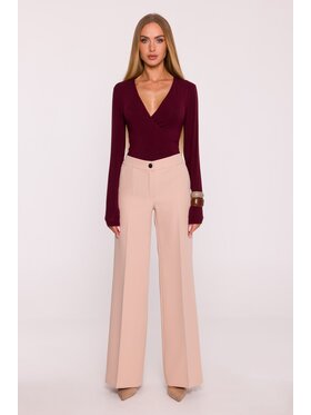 Made of Emotion Made of Emotion Spodnie materiałowe M875 Beżowy Wide Leg