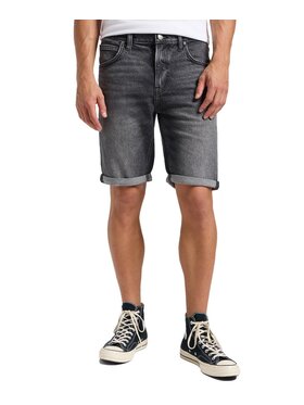Lee Lee Szorty jeansowe 112363927 Szary Regular Fit
