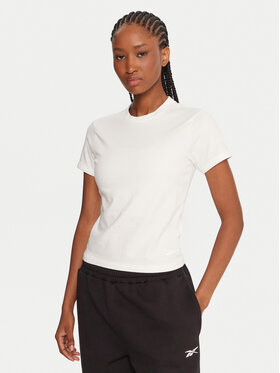 Reebok Reebok Tricou RK25309CCW Alb Slim Fit