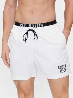 Calvin Klein Swimwear Calvin Klein Swimwear Szorty kąpielowe Medium Double Wb-Nos KM0KM00740 Biały Regular Fit