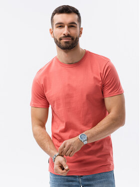 Ombre Ombre T-Shirt S1370 Koralowy Regular Fit
