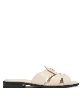Tommy Hilfiger Tommy Hilfiger Pantoletten Leather Crest Square Toe Sandals FW0FW09126 Creme