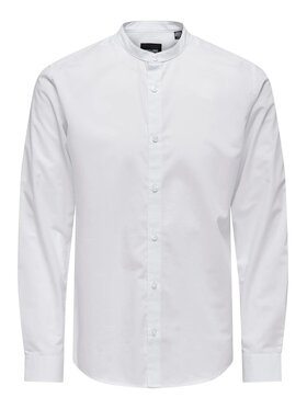 Only & Sons Only & Sons Camicia ONSSNE LIFE LS MAO SOLID POPLIN SHITR Bianco Regular Fit