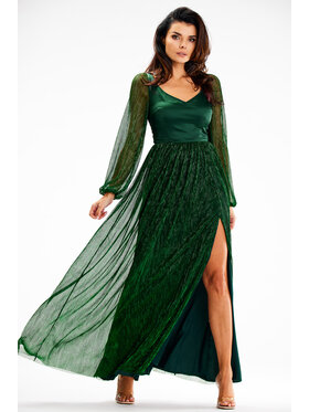 Awama Awama Abito da sera A626 Verde Basic Fit