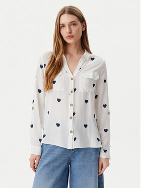 Vero Moda Vero Moda Koszula Bumpy 10275283 Biały Regular Fit