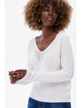 blue shadow blue shadow Sweter Qwin Écru Regular Fit