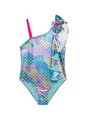 Billieblush Billieblush Strój kąpielowy U10440/768 Turkusowy Regular Fit