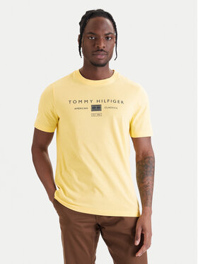 Tommy Hilfiger Tommy Hilfiger T-Shirt Brand Love MW0MW42365 Żółty Regular Fit