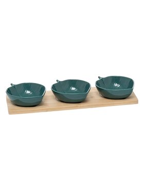 MIAhome MIAhome Zestaw do przekąsek z tacą Yucatan 32 cm Zielony