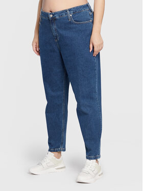 Calvin Klein Jeans Plus Džinsi J20J217919 Tumši zils Mom Fit