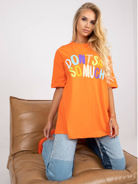 FANCY FANCY T-Shirt 203248 Pomarańczowy Regular Fit