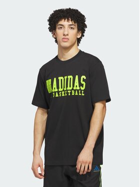 adidas adidas Koszulka techniczna BASKETBALL GRAPHIC Czarny Loose Fit
