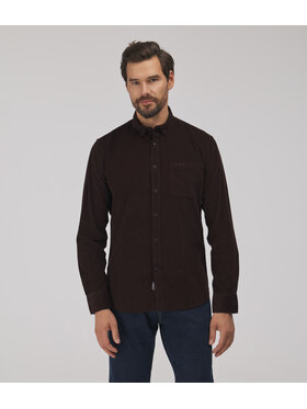 Lee Cooper Lee Cooper Koszula jeansowa RICO Brązowy ciemny Slim Fit