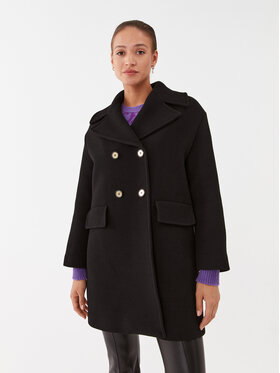 PINKO Pinko Palton de lână Effetto 101747 Y7DY Negru Regular Fit