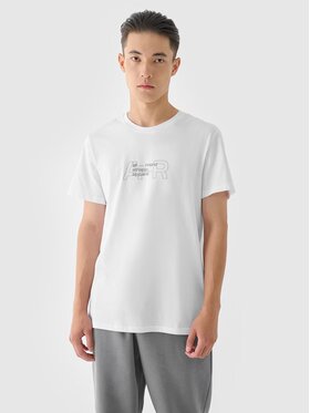 4F 4F Tričko 4FRAW24TTSHM2299-10S Biela Regular Fit