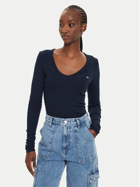 Tommy Jeans Tommy Jeans Bluza Essential DW0DW17990 Mornarsko modra Slim Fit
