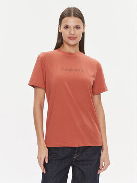 Calvin Klein Calvin Klein T-Shirt Hero Logo K20K205448 Brązowy Regular Fit