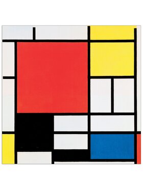 Artopweb Artopweb Dekoracja ścienna Komposition mit rot,gelb, blau und schwarz Kolorowy