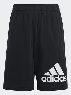 adidas adidas Športové kraťasy Essentials Big Logo Cotton Shorts HY4718 Čierna Regular Fit