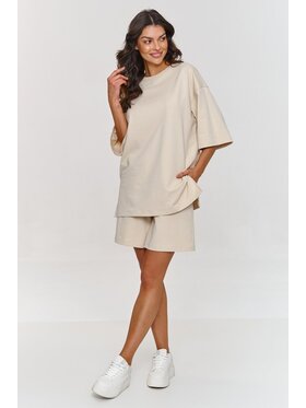 Makadamia Makadamia Dres m870 Beżowy Oversize